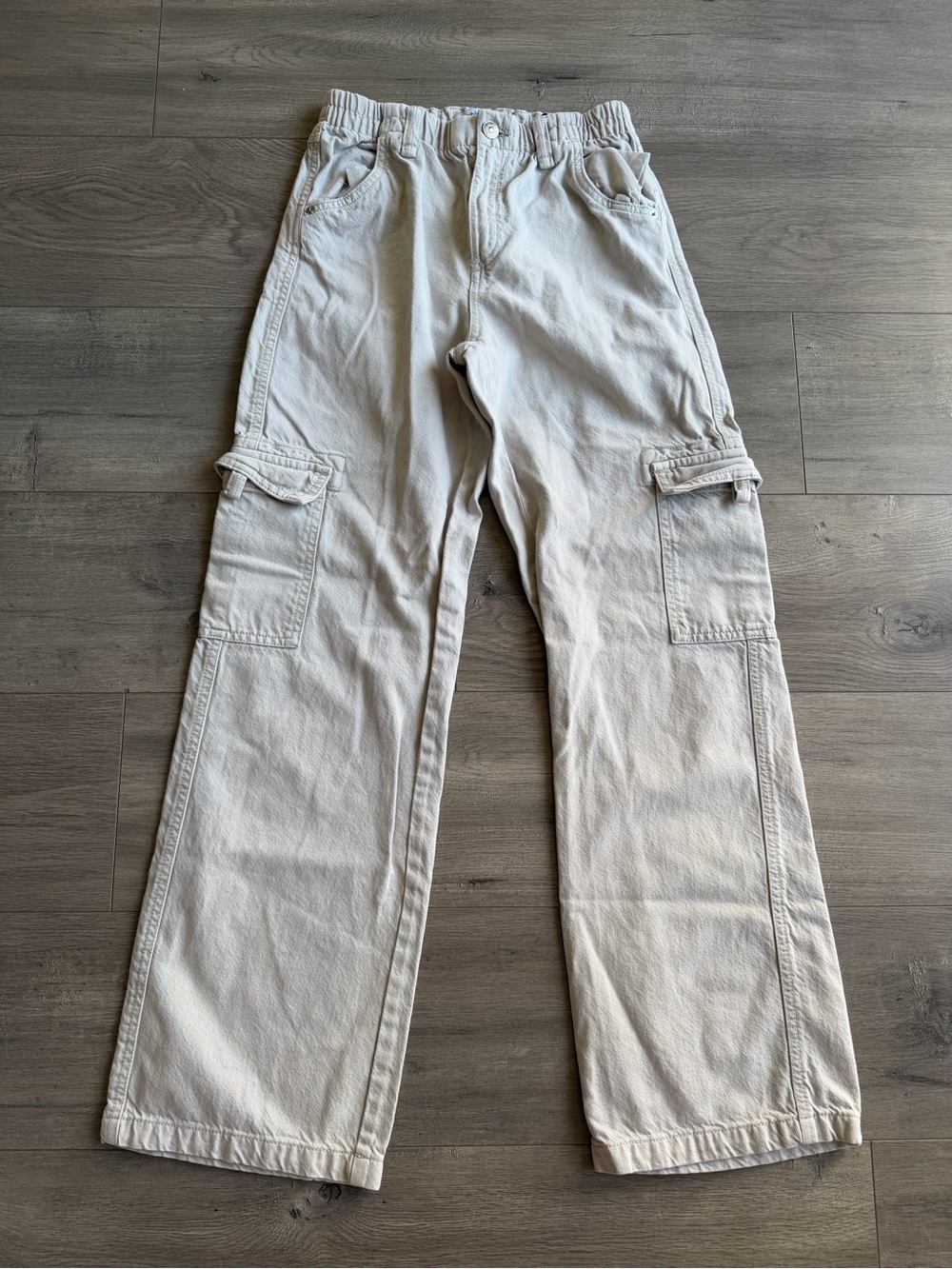 BERSHKA Cargo Straight leg jeans with elastic waistband - size small
